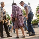 Pension age Russians getting some dance instructions.