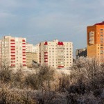 New housing in Kursk in the background, old housing in the foreground.