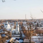 A bird's eye view of Kursk town as seen from near the center.