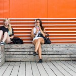 Two girls relaxing in the shade at the revamped Gorky Park