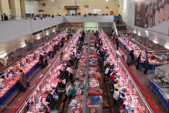 The large, Rostov meat market in the center of town. 