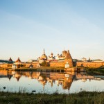 Solovetsky Monastery during an autumn sunset.