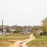 The village road in Troitskoe.